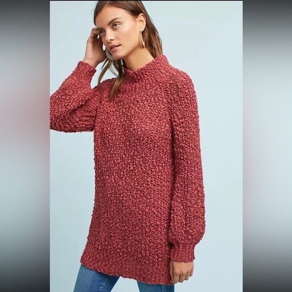 Anthropologie Sweaters - Tina + Jo Bryce Textured Turtleneck Sweater Rose Pink Nubby
Anthropologie